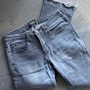 Umgee Charcoal Frayed Hem Jeans